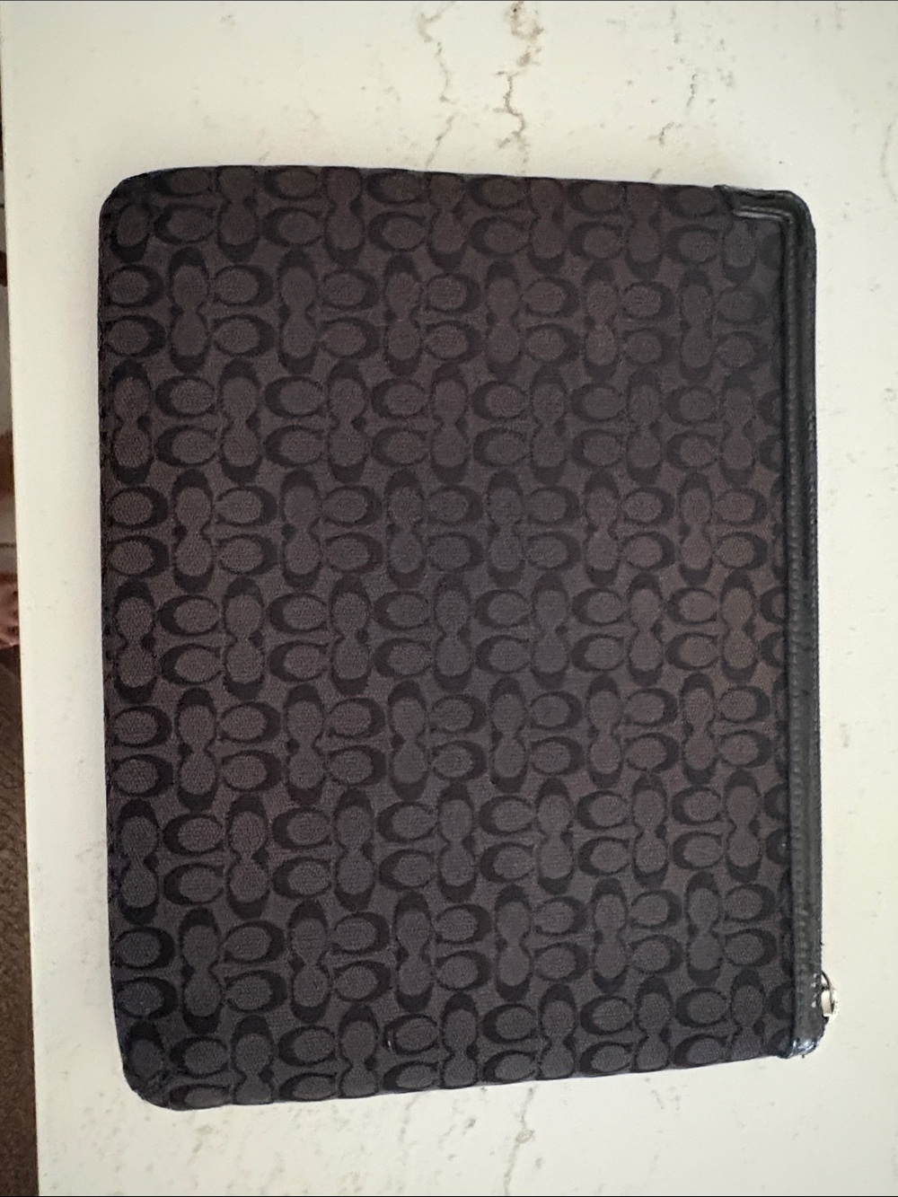 Coach Black Signature Zip Tablet Sleeve